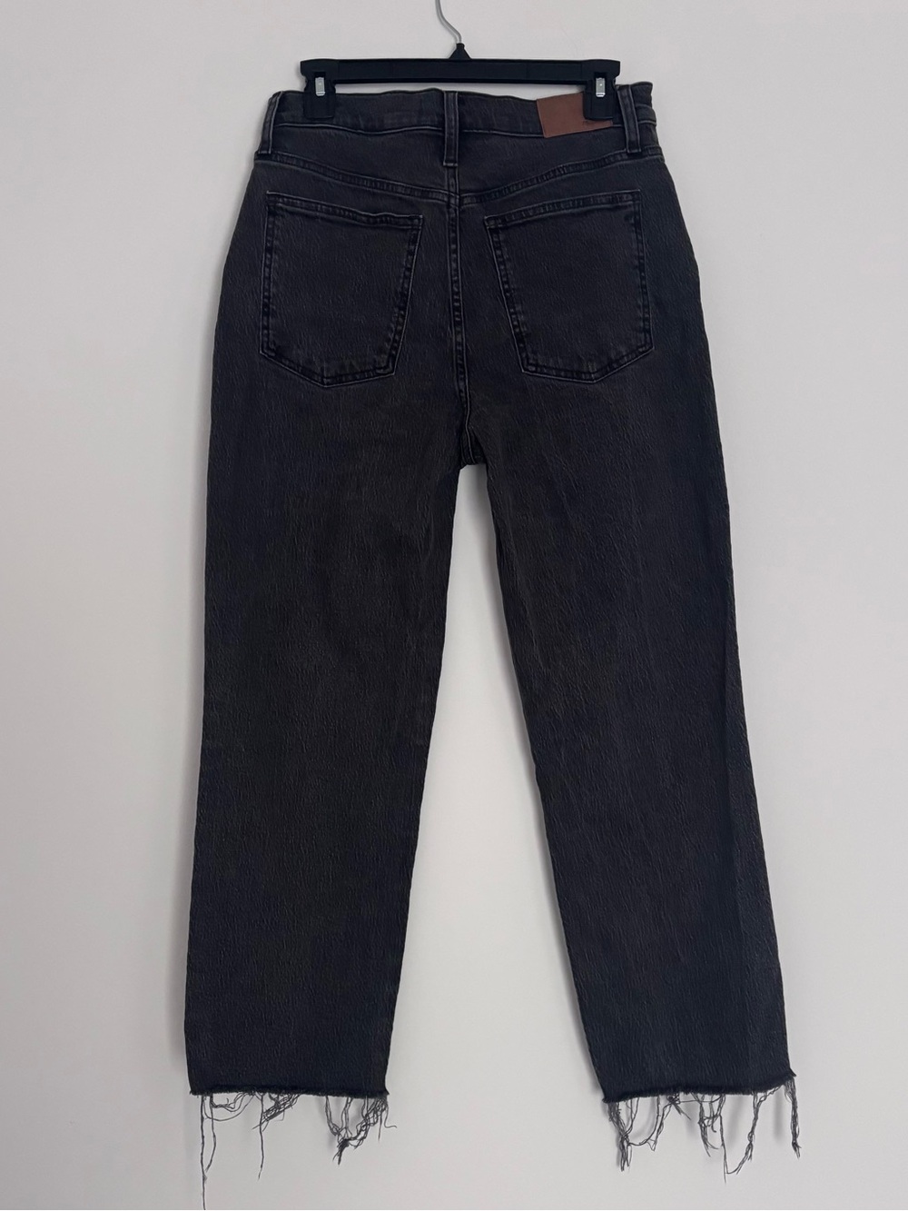 Madewell Perfect Vintage Straight Jean Faded Black Raw Hem Size 28P Petite - Picture 2 of 8